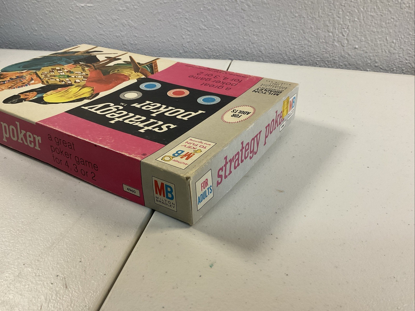 STRATEGY POKER Board Game (1967 Milton Bradley) — Complete in Box