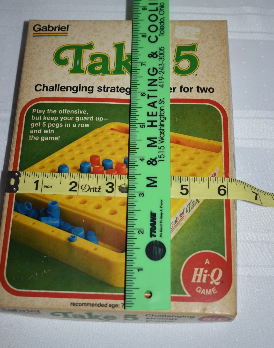 1977 TAKE 5 Gabriel Strategy Game Hi-Q Puzzle Vtg w/Instructions New HONG KONG