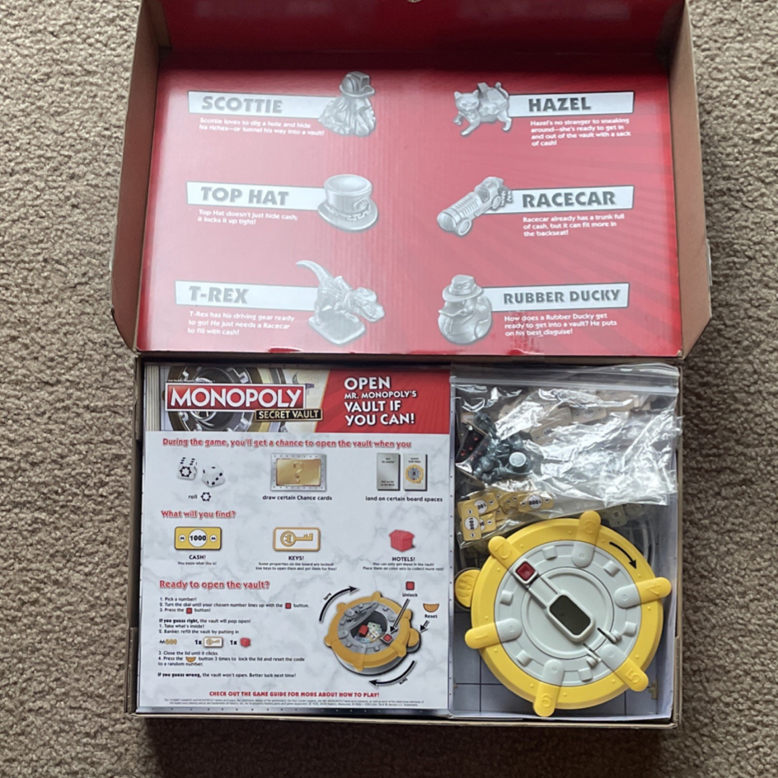 Hasbro Monopoly Secret Vault Complete Board Game, Tabletop, 2+ Players, 8+