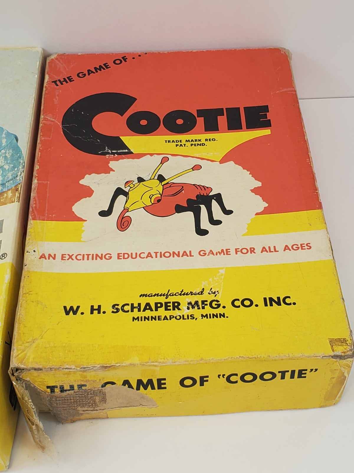 2 Cootie Build A Cootie Bug Games From the 50s & 60s Missing 1 Eye