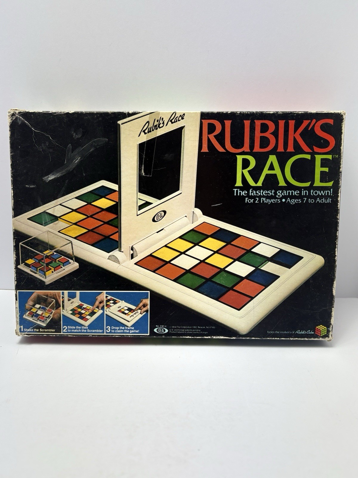 Vintage Rubiks Race Game Ideal Toy Corp 1982 Fast Fun Tile Game Rubiks No Instr.