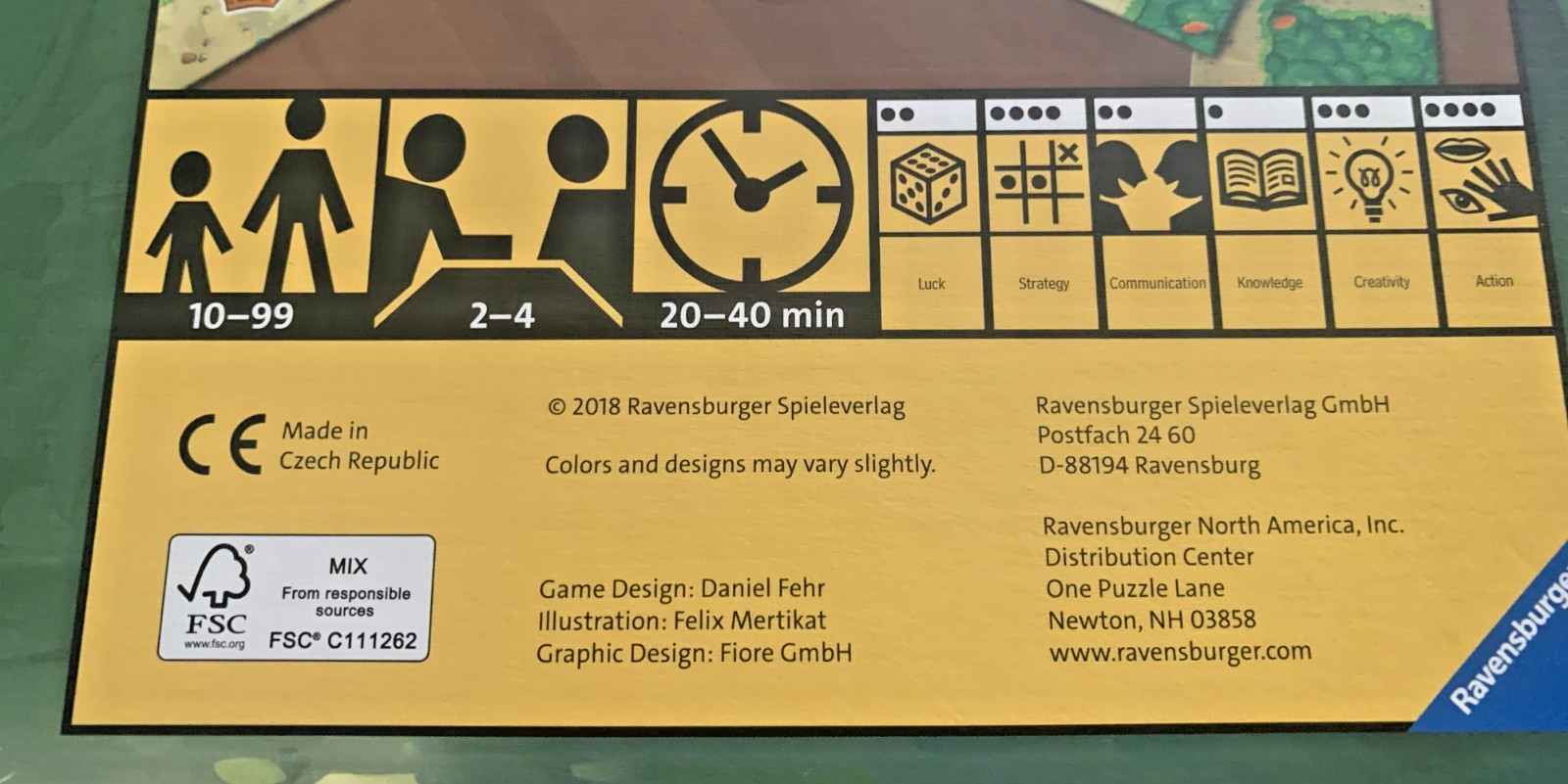 2018 RAVENSBURGER WOODLANDS BOARD GAME NEW-OPEN BOX