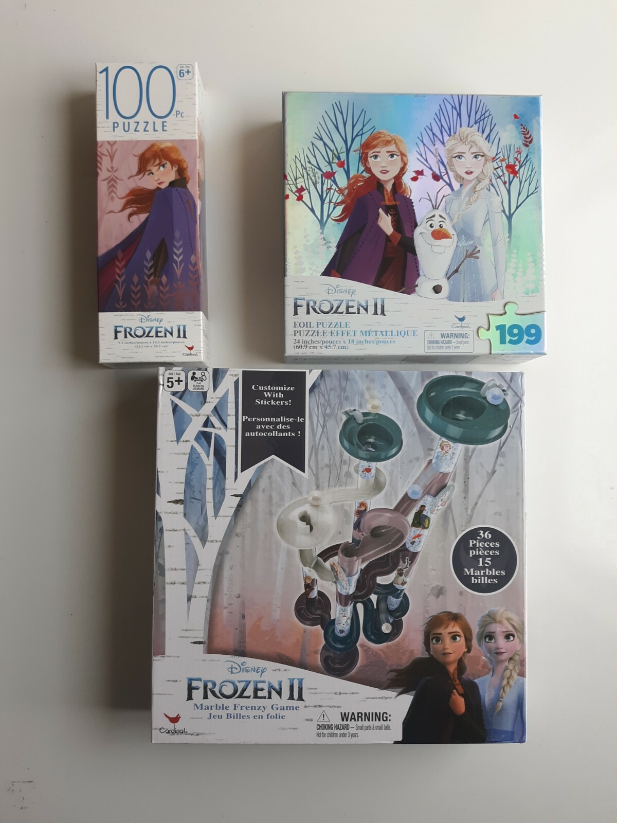Cardinal Disney Frozen 2 marble frenzy game Bundle with Puzzles