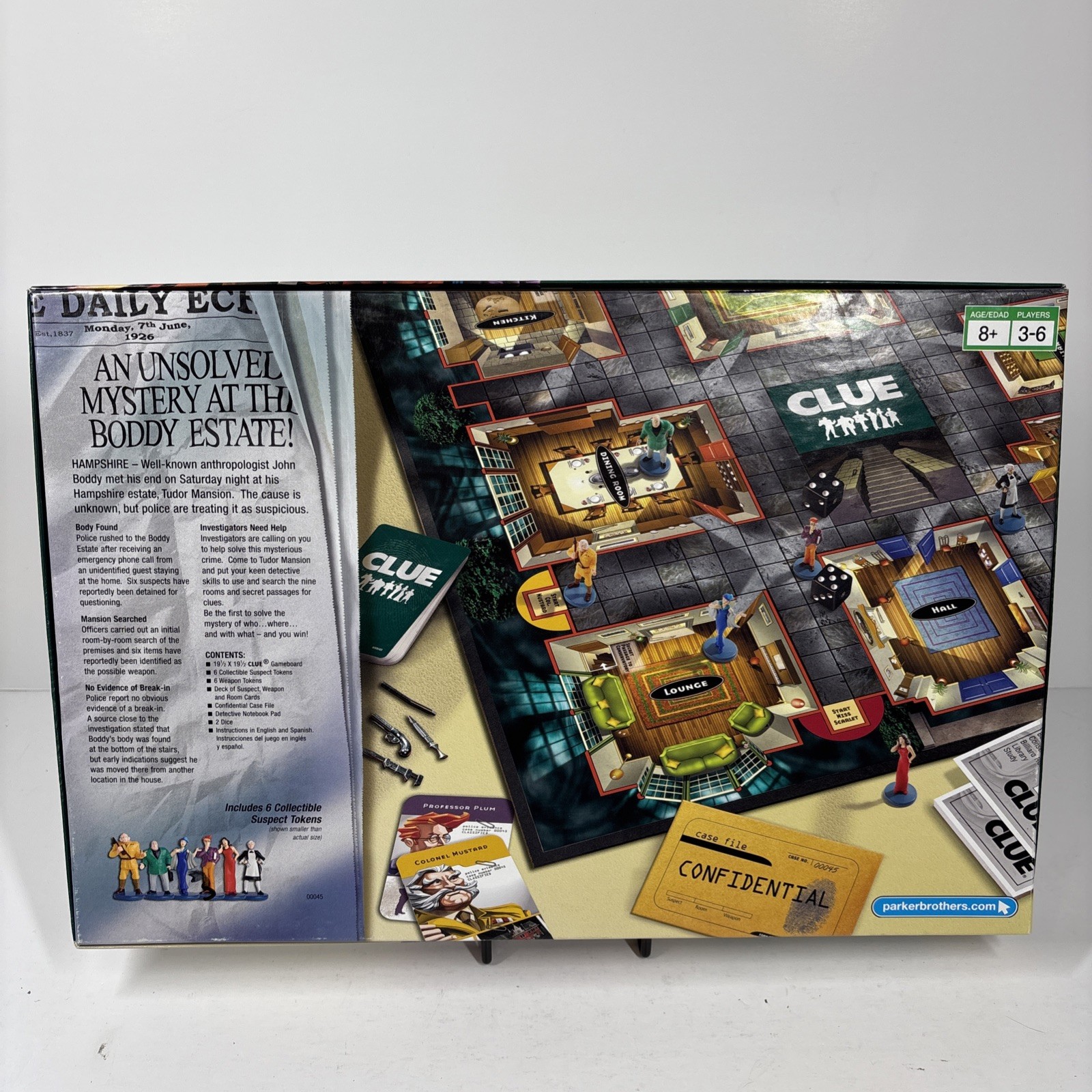 Clue COMPLETE Parker Brothers 2005 Classic Detective Board Game Mystery