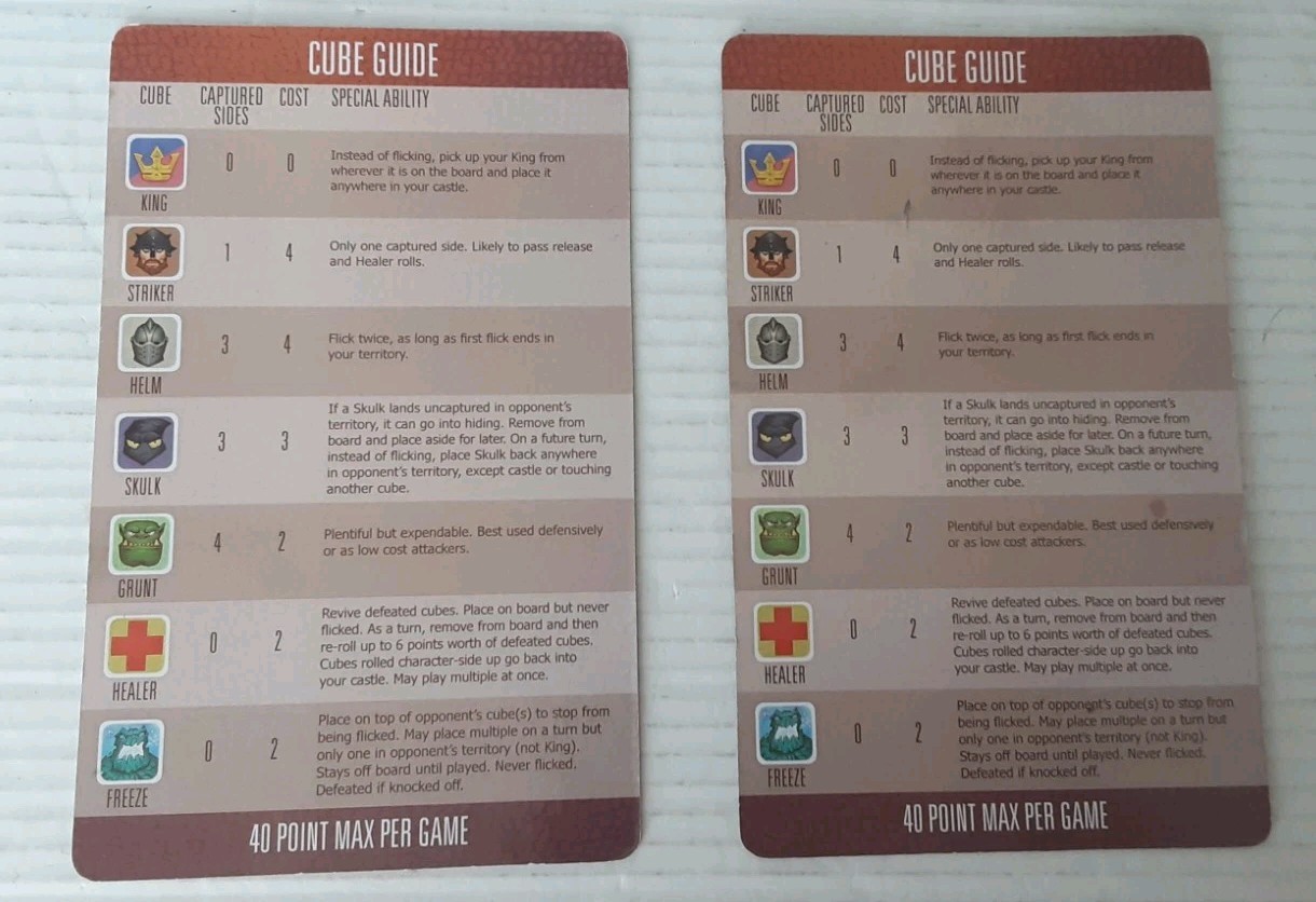Cube Quest Board Game 2 Game Guides Replacement Parts