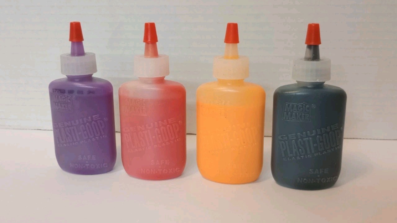 Creepy Crawlers Plasti-Goop (4) – Purple, Red, Orange & Black
