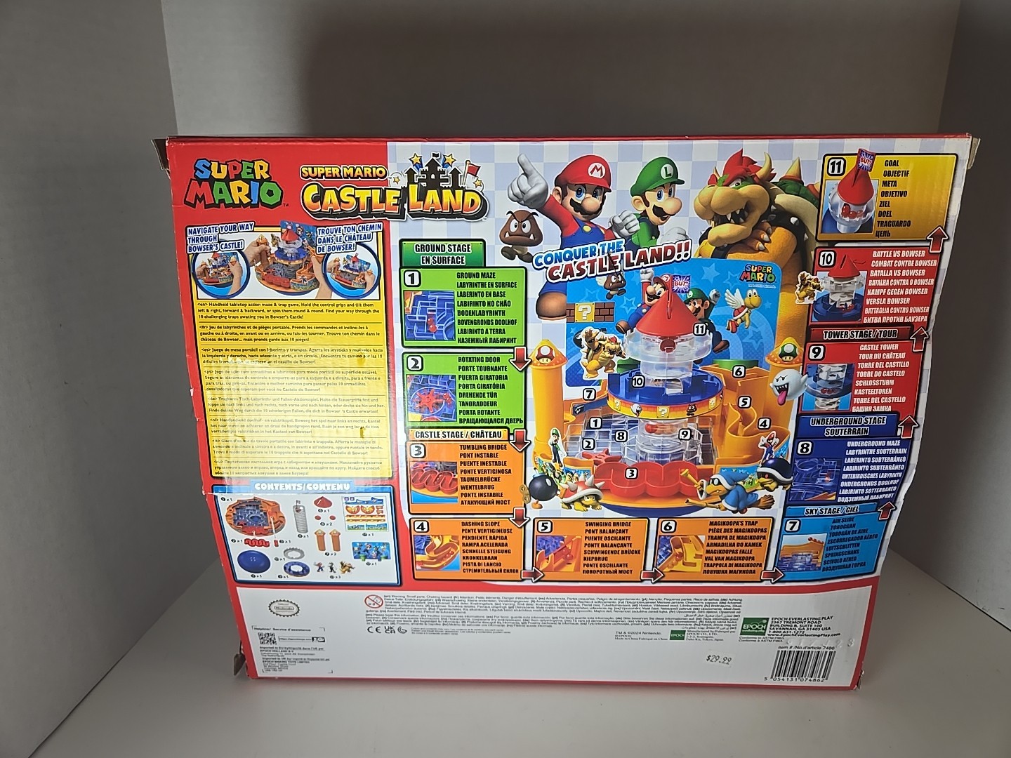 Super Mario Bros Castle Land Tabletop Video Game Based Rare Toy Epoch Ball Maze