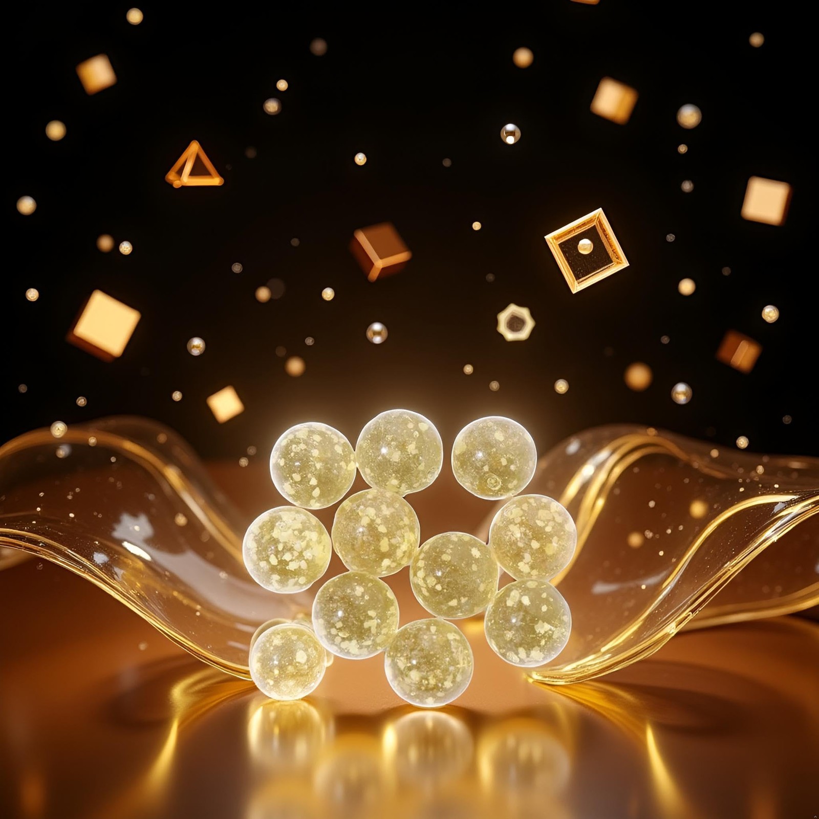 Bwexxt 10Pcs Gold Marbles Glow in The Dark Marbles,Glass 12mm/0.47in,