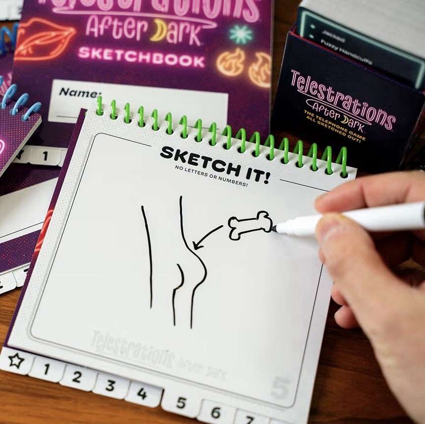 Telestrations After Dark Adult Party Game 4-6 Players Dry-Erase Markers
