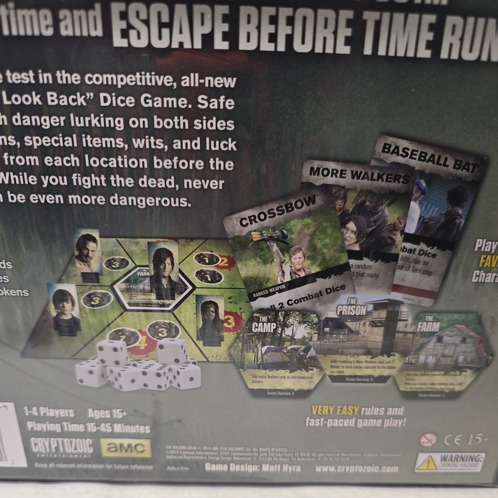 The Walking Dead AMC Don’t Look Back Board Game Dice Rolling Game 1-4 Players