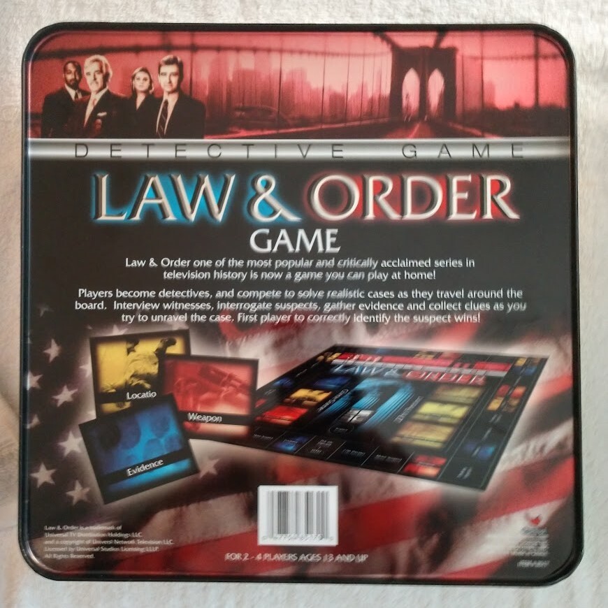 Law & Order Detective Board Game In Collectors Tin Complete