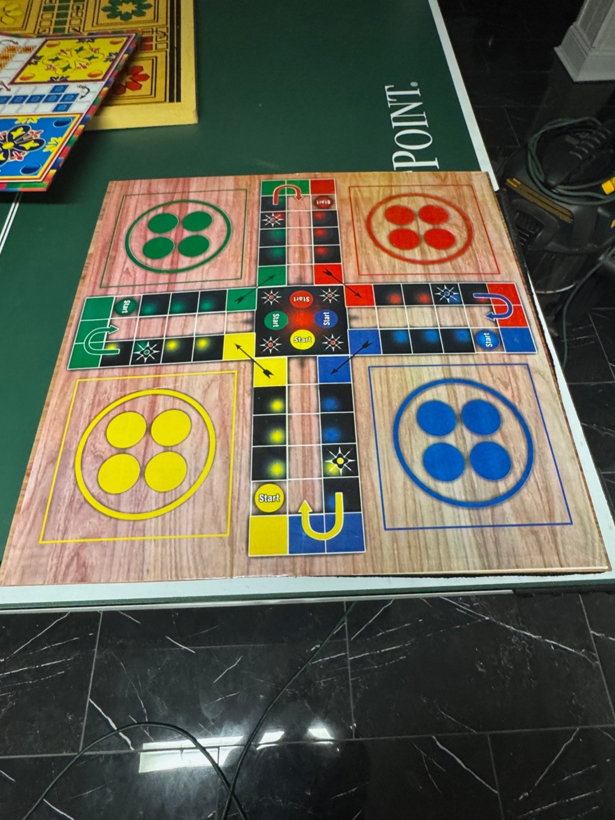 Laminated Ludo Board Game 24 Inches With Pieces and Dice Handmade Smooth Finish