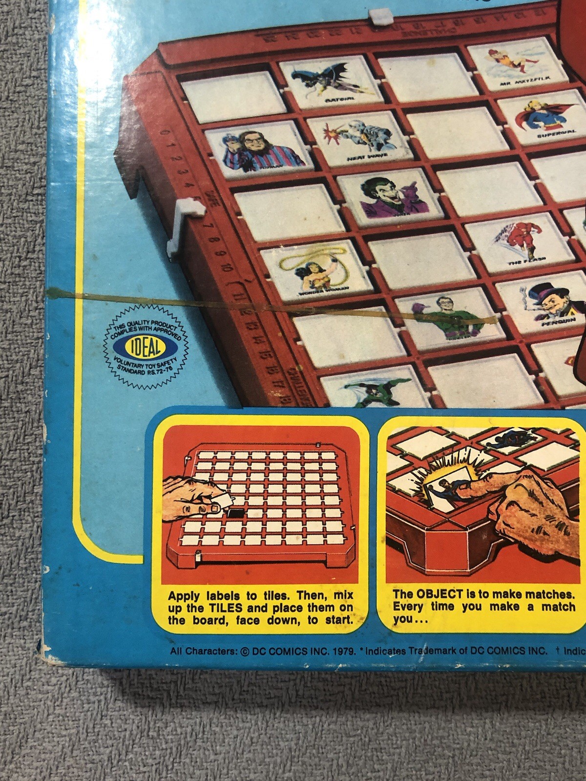 VTG SUPERMAN Match II Board Game 1979 IDEAL Toys DC Comics Wonder Woman Batman