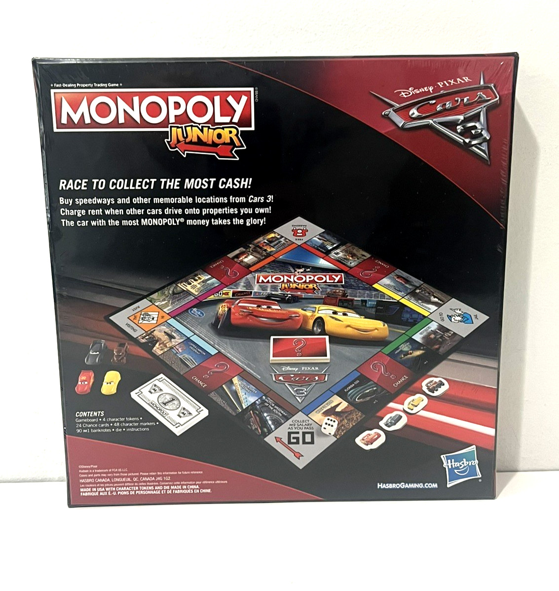 LOT OF 2 DISNEY PIXAR CARS 3 BOARD GAMES MONOPOLY JR &POP-O-MATIC TROUBLE HASBRO
