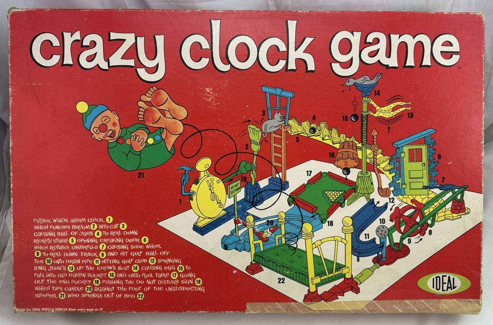 1964 Crazy Clock Game by Ideal Complete in Great Condition FREE SHIPPING
