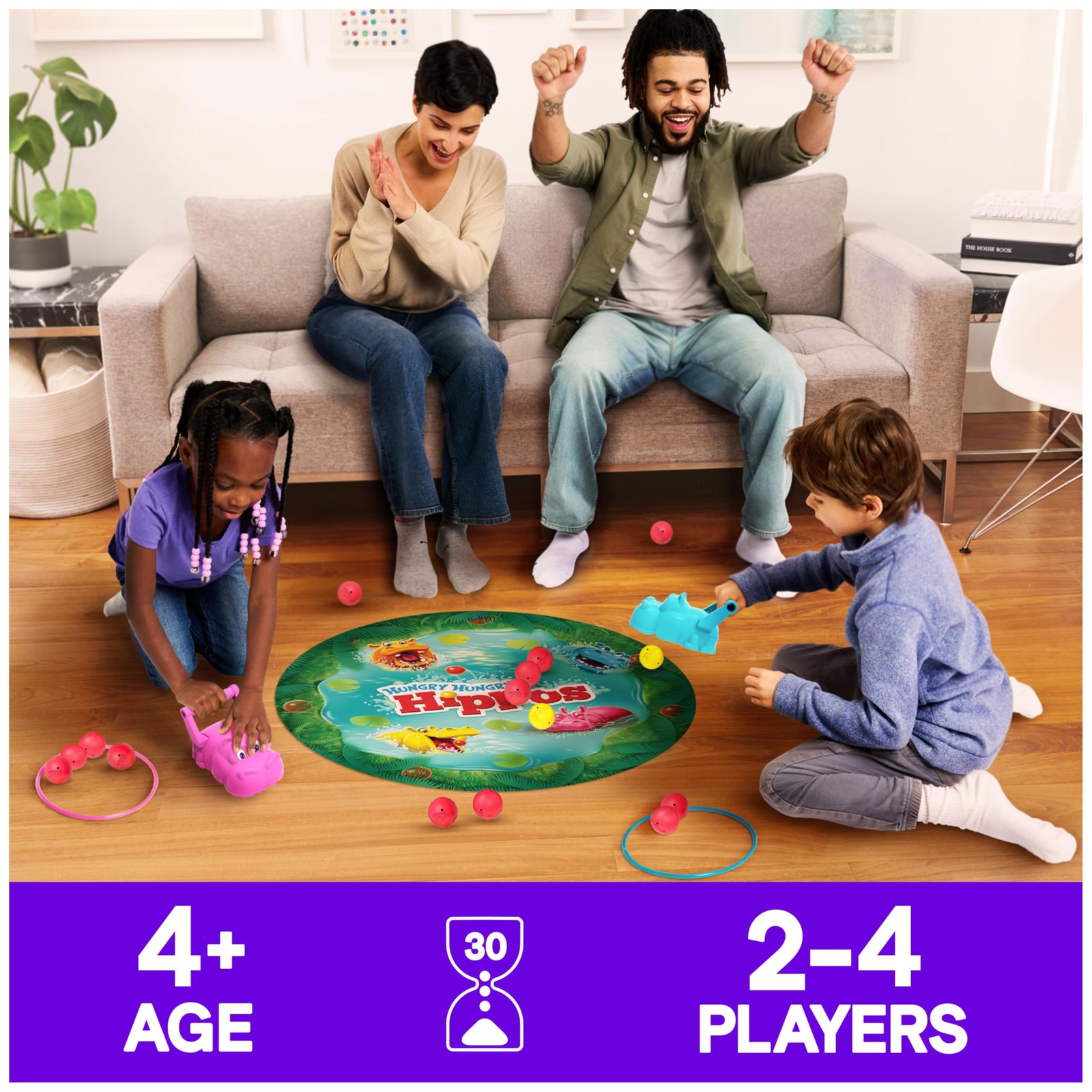 , Hungry Hungry Hippos Giant Edition, Family Game for Indoor & Outdoor Play w…