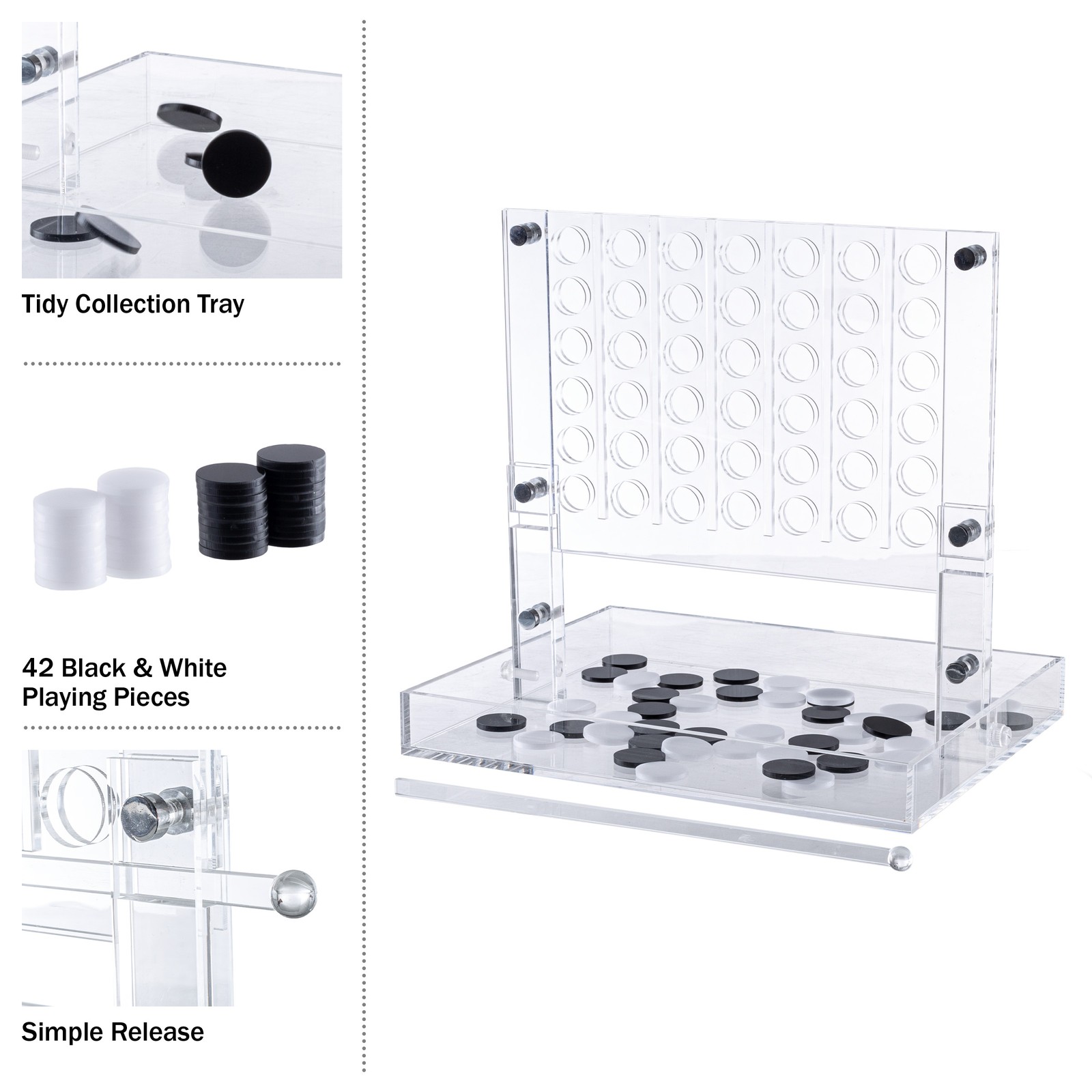 Acrylic Resin Family Game Four in a Row 2 Player Game for Kids and Adults