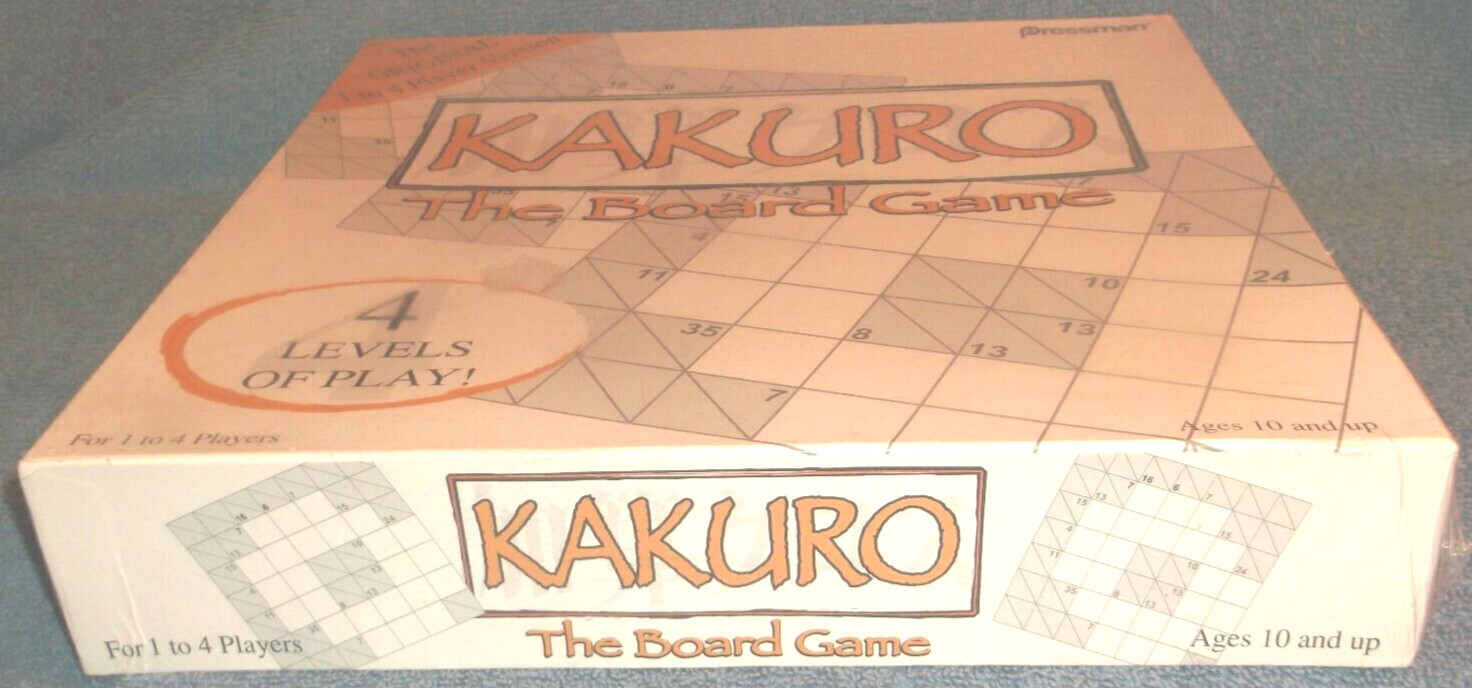 KAKURO THE BOARD GAME – THE ORIGINAL 1 TO 4 PLAYERS – 2006 PRESSMAN – NEW IN BOX