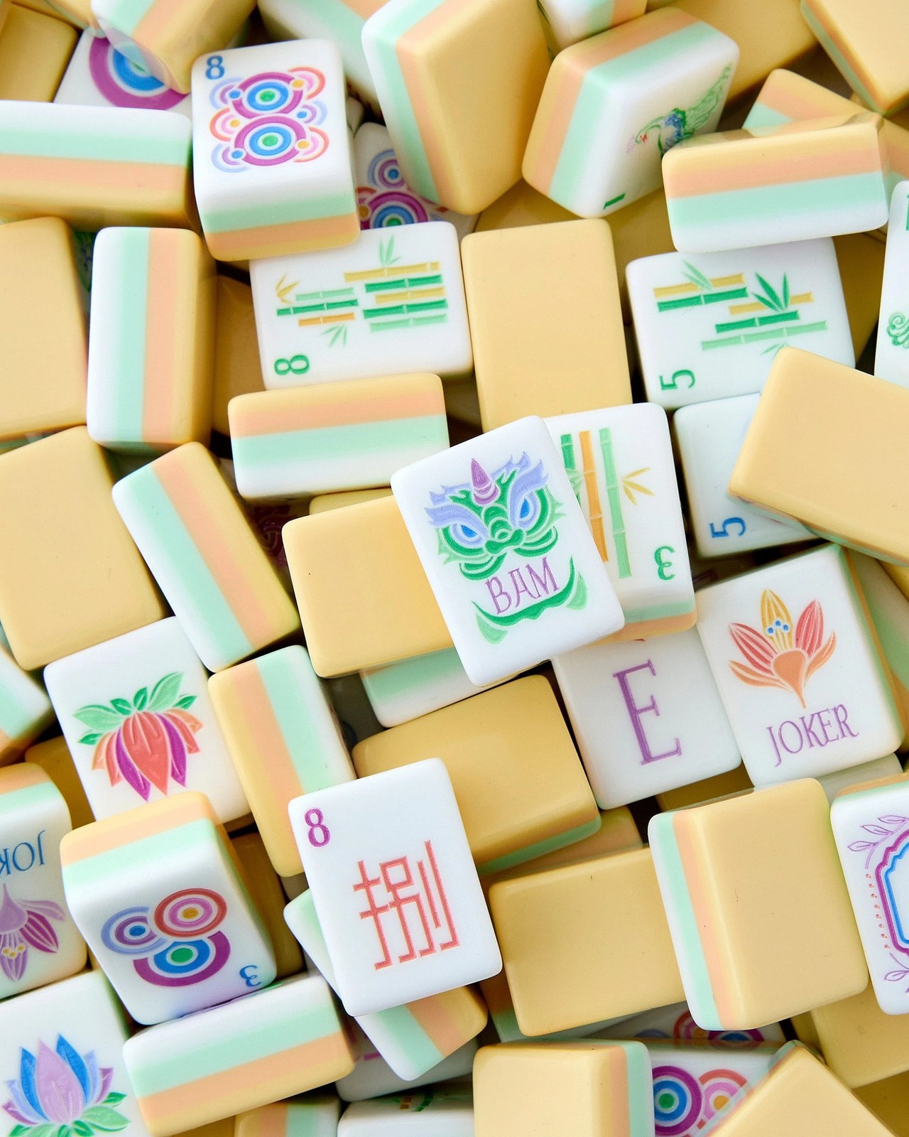 American Mahjong Game Set, 160 New Royal Yellow Layered Mahjong-
