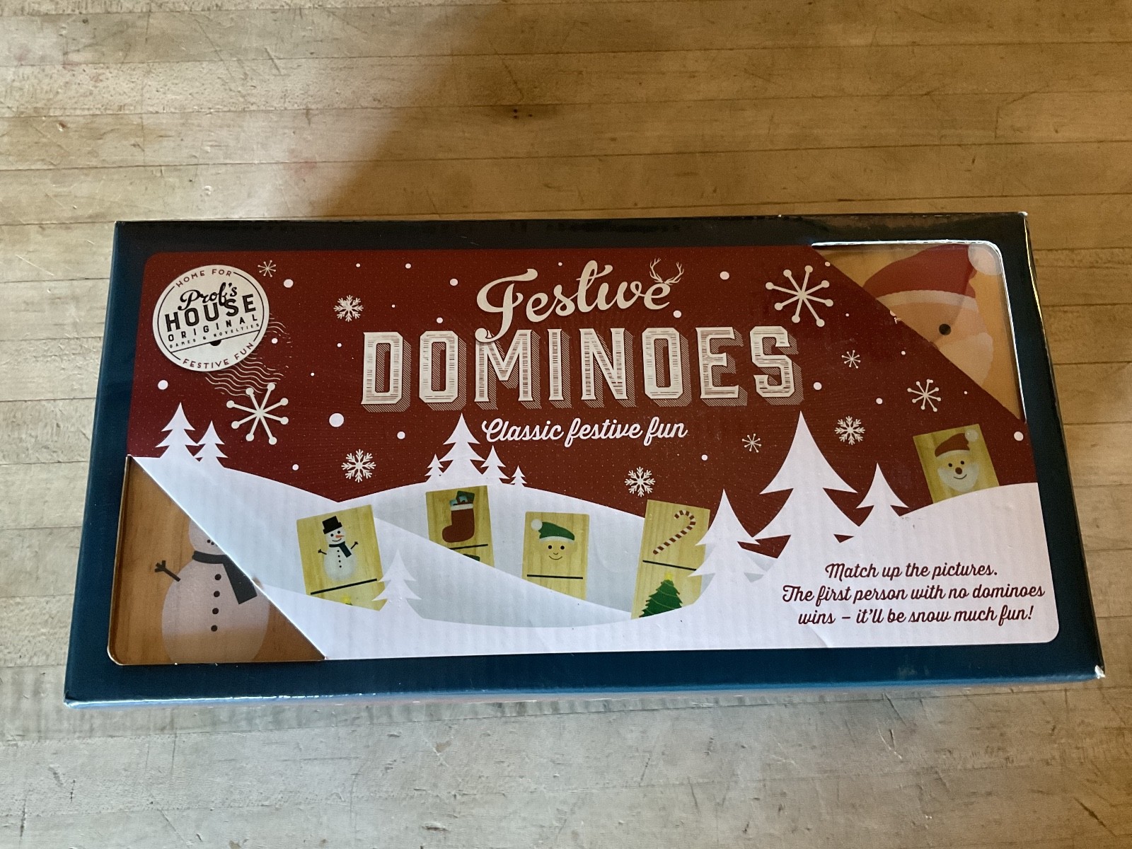 New Sealed Festive Holiday Christmas Dominoes Game From Professor Puzzle Age 3+