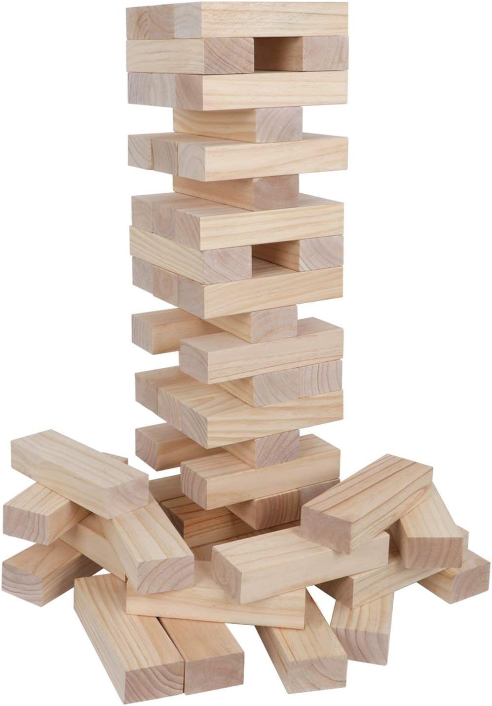 Classic Wooden Giant Tumble Tower Blocks: Portable Stacking Game for All Ages