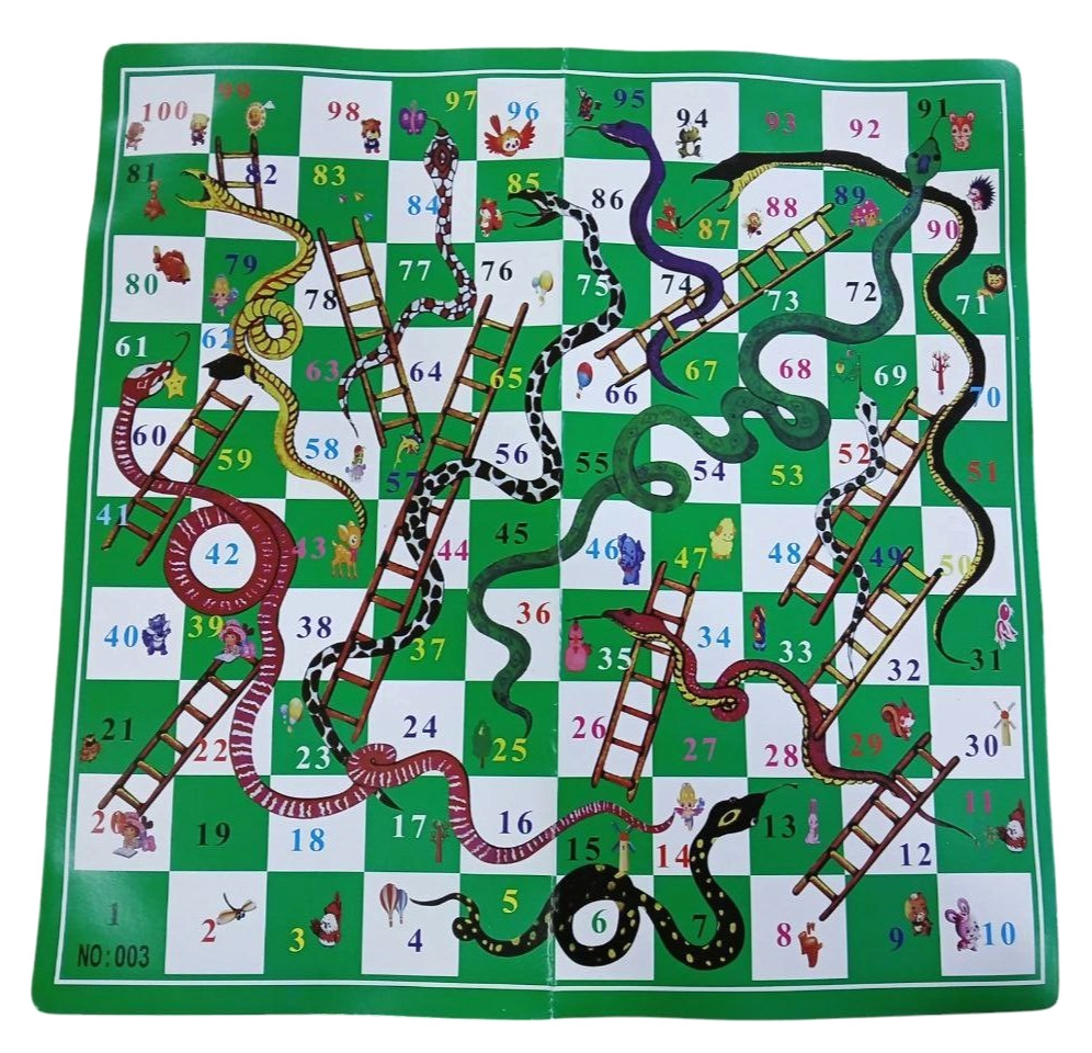 Snakes & Ladders Board Game (34 cm × 34 cm) | Classic Family & Kids Game | Fun