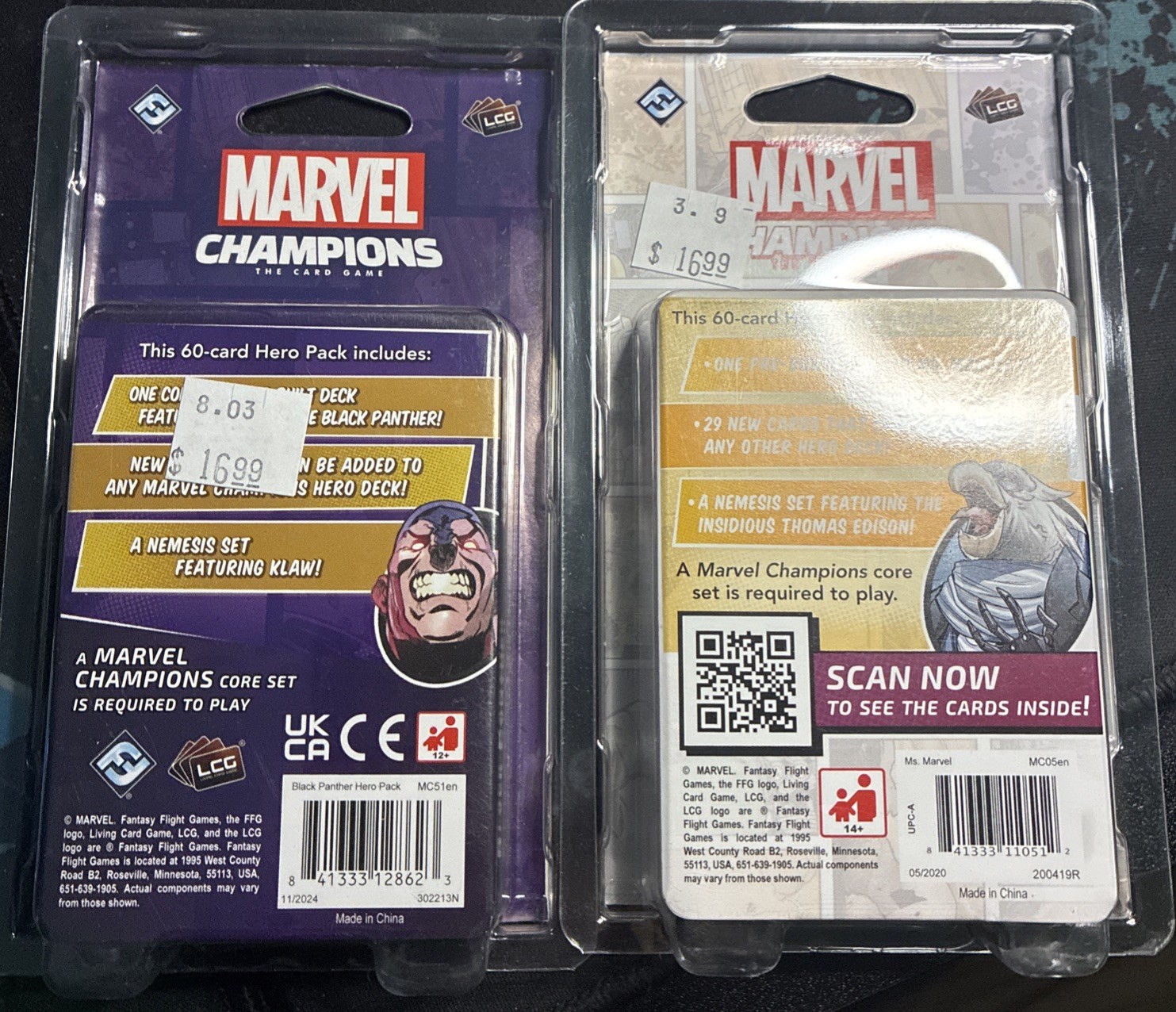 Ms. Marvel And Shuri Black Panther Hero Pack Marvel Champions LCG Board Sealed