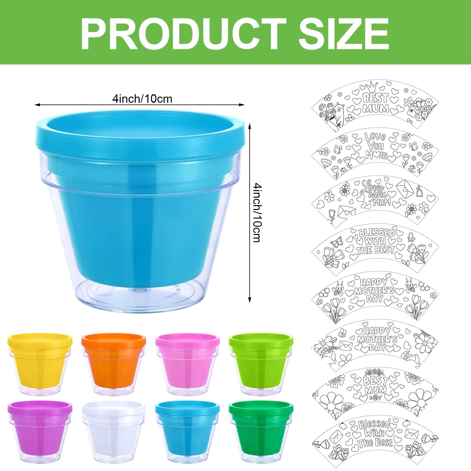 Pots 24 Pcs DIY Color Your Own Mom Artist Crafts Kit Tulip Flower Meanplan Bulk