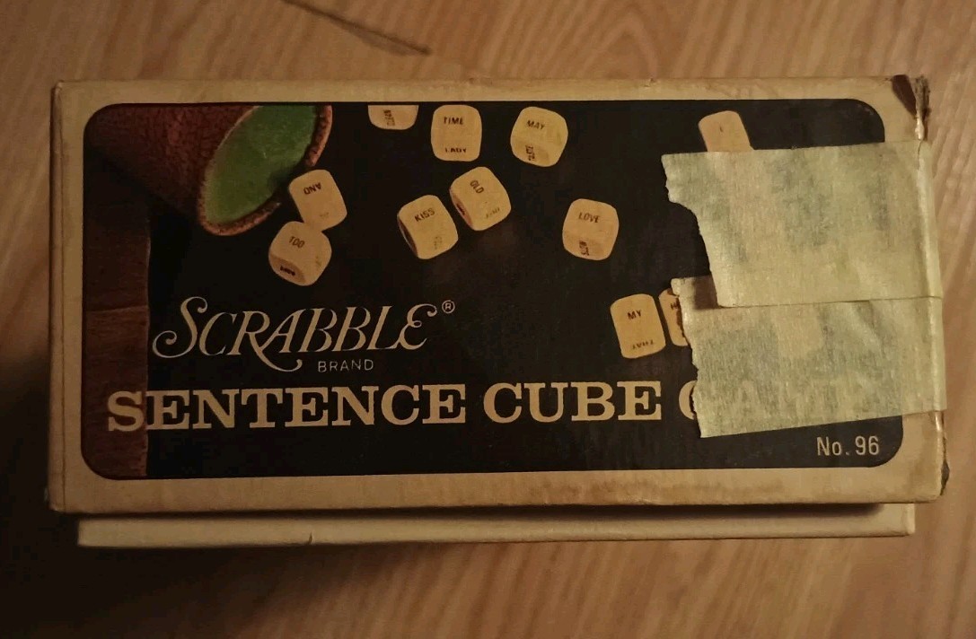 Vintage Scrabble Sentence Cube Game 1971 Selchow Righter Complete Word Dice Vtg
