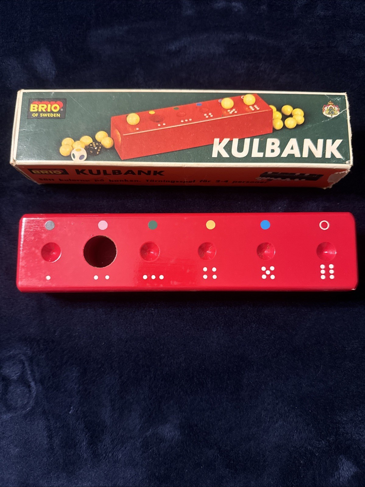Vintage BRIO KULBANK DICE GAME KUGEL-SPIEL Game with Box NO DICE/BALLS- Sweden