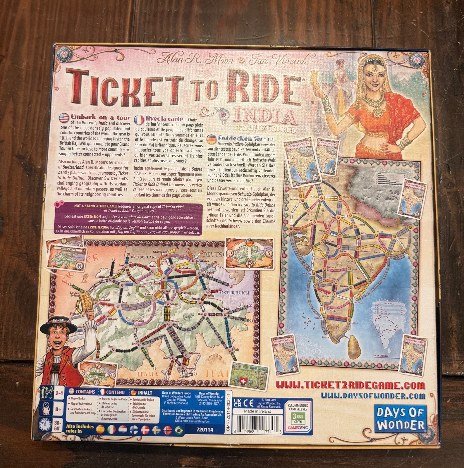 Ticket To Ride India Map Collection Vol 2 Days of Wonder Switzerland Sealed Card