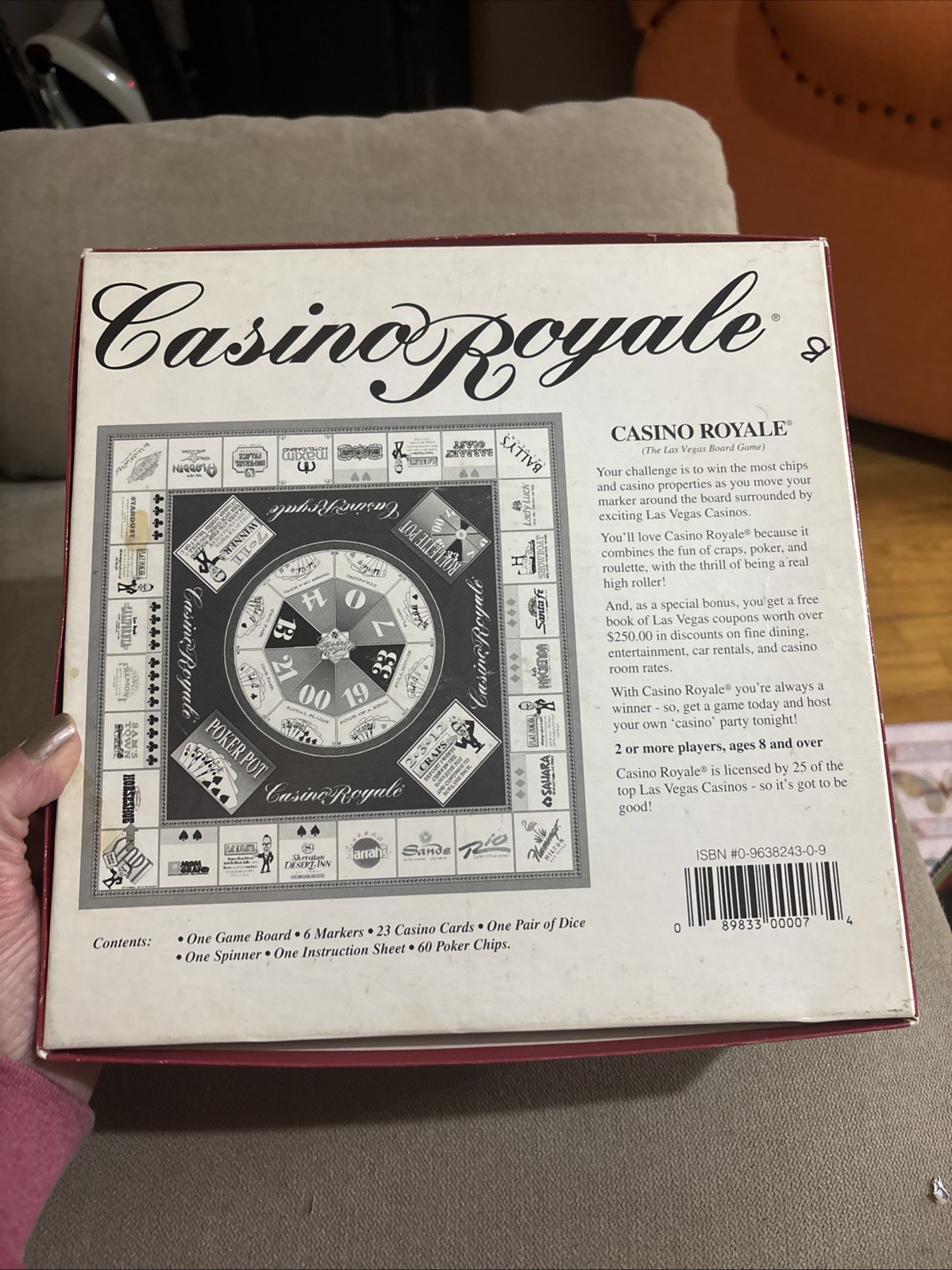 Vintage Casino Royale The Las Vegas Board Game for 2-8 Players Age 8+, Complete