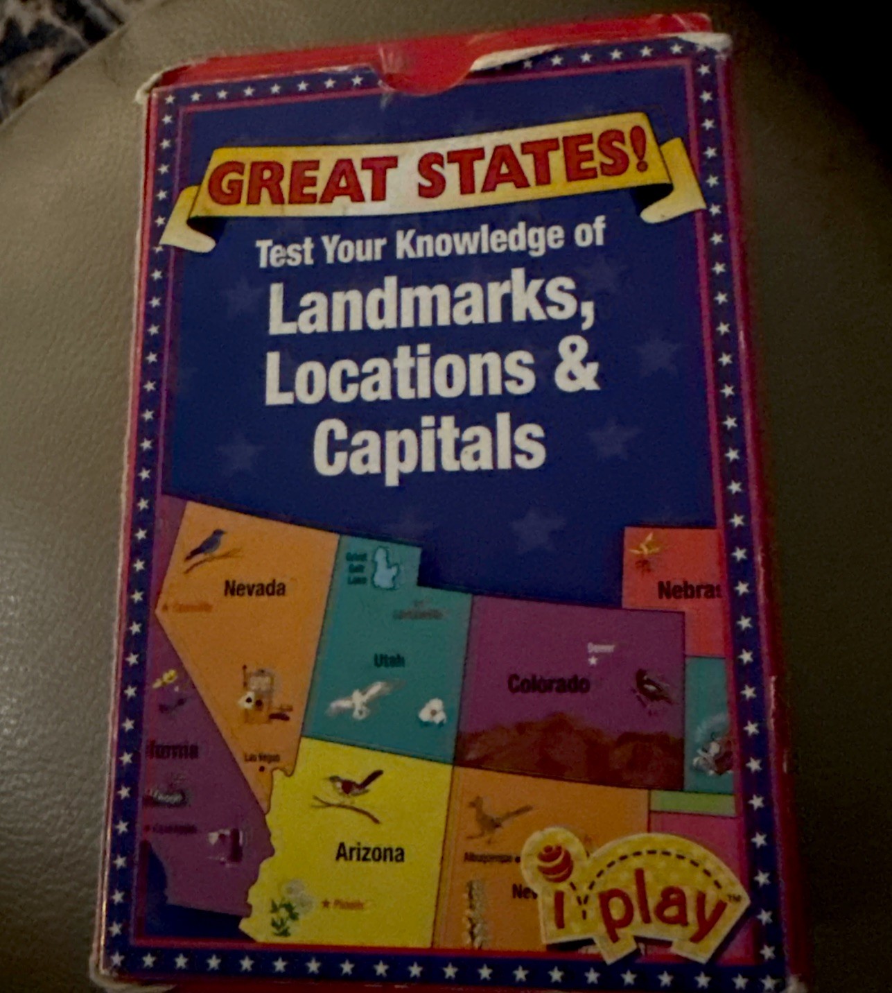 Great States Card Game, with Map