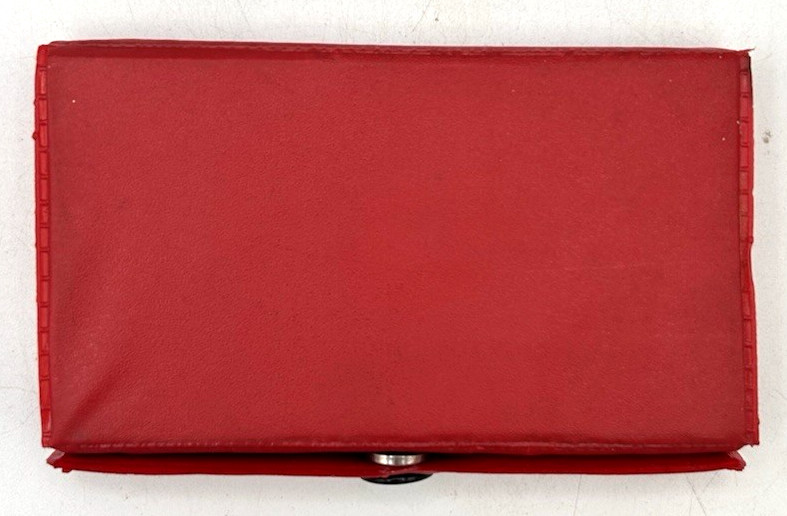 Vintage Red Double Six Dominoes Set 28 Pieces Vinyl Travel Case