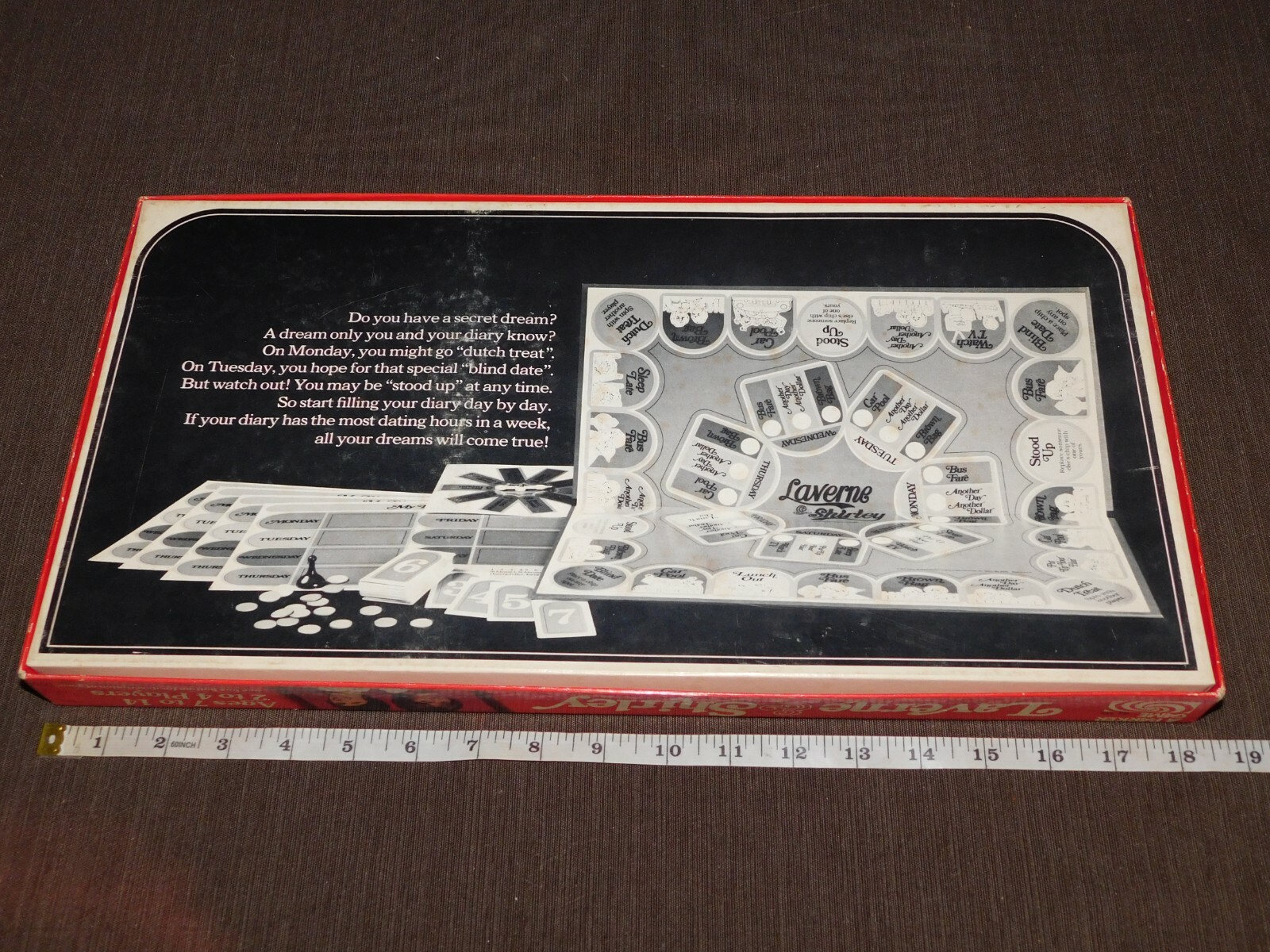 VINTAGE 1977 PARKER BROTHERS LAVERNE & SHIRLEY BOARD GAME COMPLETE