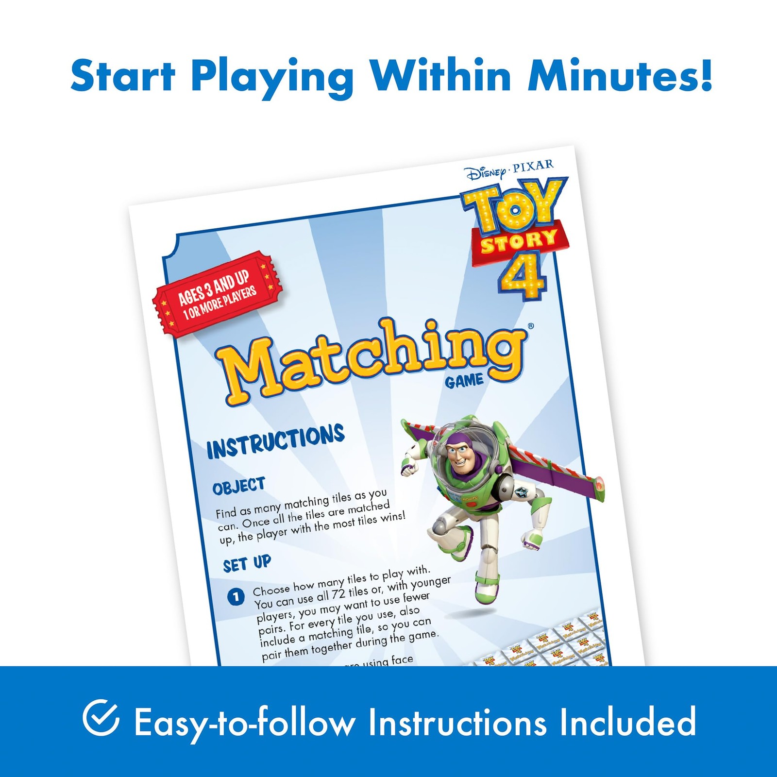 Wonder Forge Toy Story 4 Matching Game 1.5 x 10.51 x 7.99 inches, Multicolor