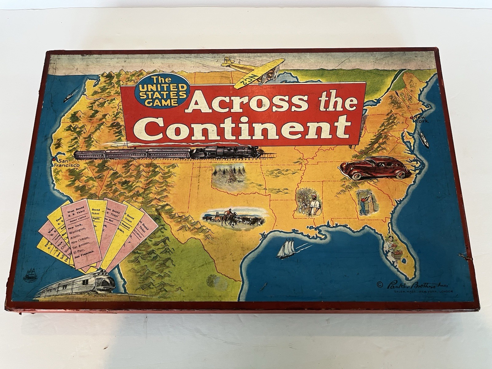 1935 Vintage Across the Continent Board game COMPLETE