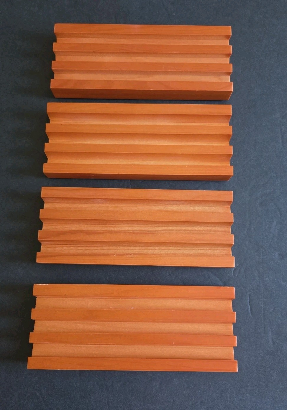 Wooden Domino Trays – Set of 4 Wood Domino Racks – Used