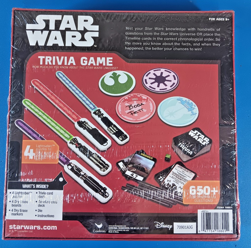 NEW / SEALED Star Wars Trivia Game 650+ Exciting Trivia Questions!