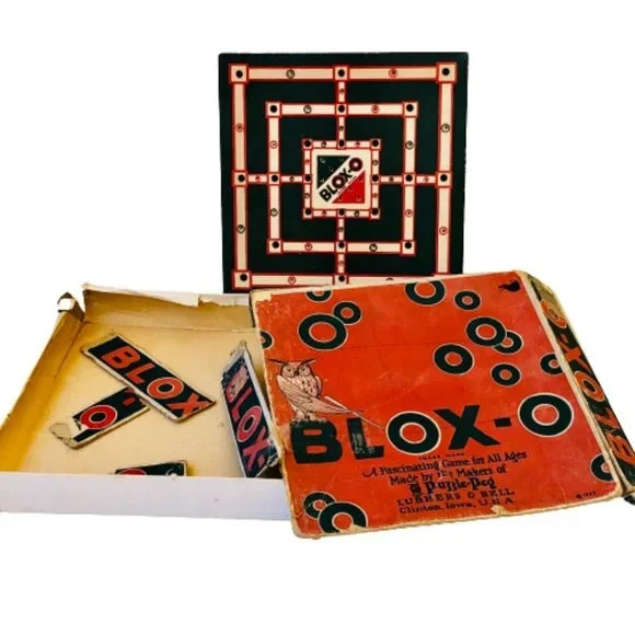 BLOX-O Peg Board Game By Lubbers & Bell From 1923 As Is