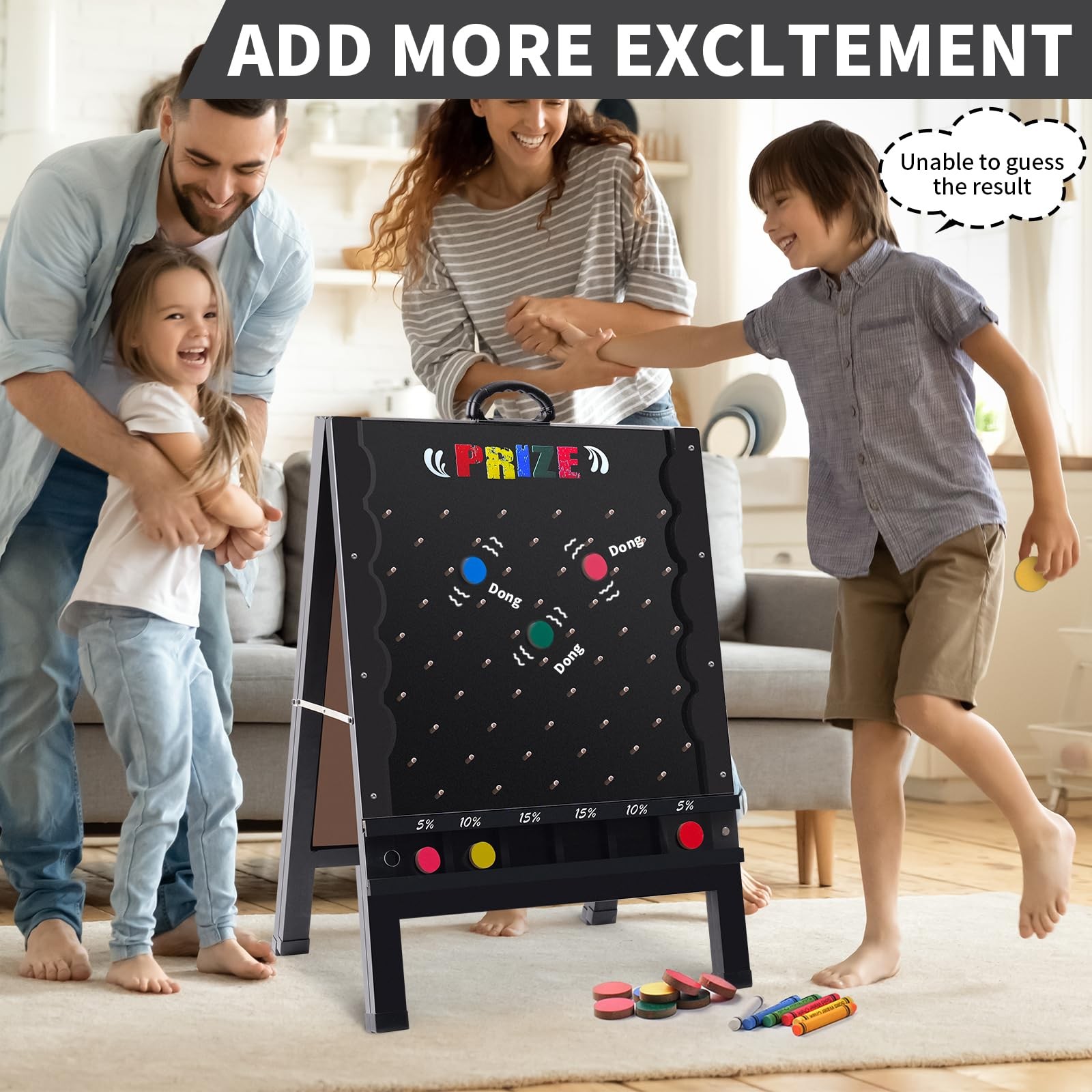 Prize Drop Game Board, 21″x30″ Foldable Double-Sided Design with Wooden A-Fra…