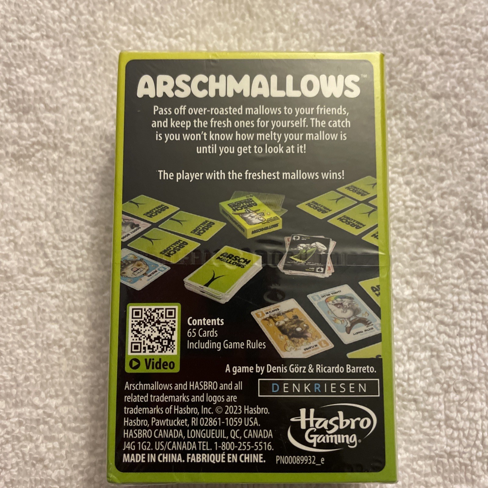 Hasbro: Arsch Mallows Card Game – A Cheeky Card Game – ARSCHMALLOWS -New Sealed