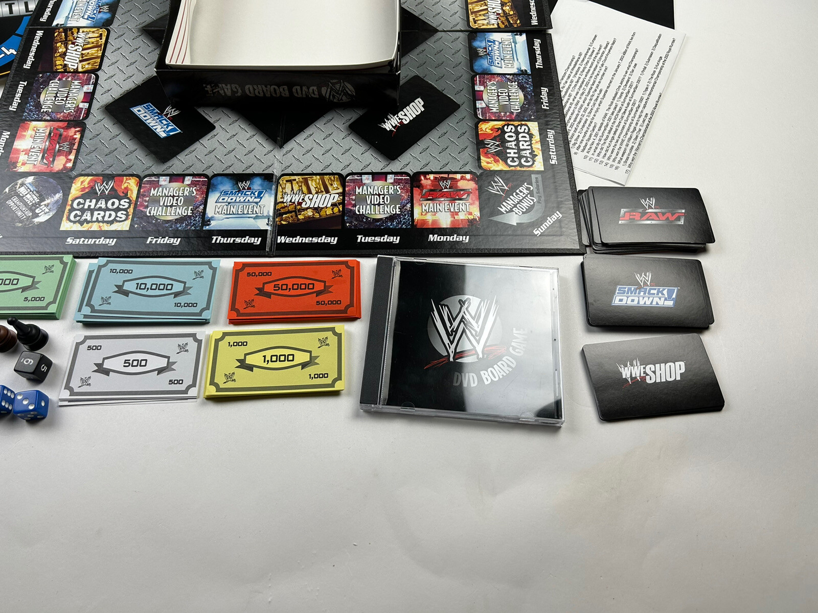 WWE Wrestling DVD Board Game Smackdown Raw Collectable WWF 2005 ~ COMPLETE