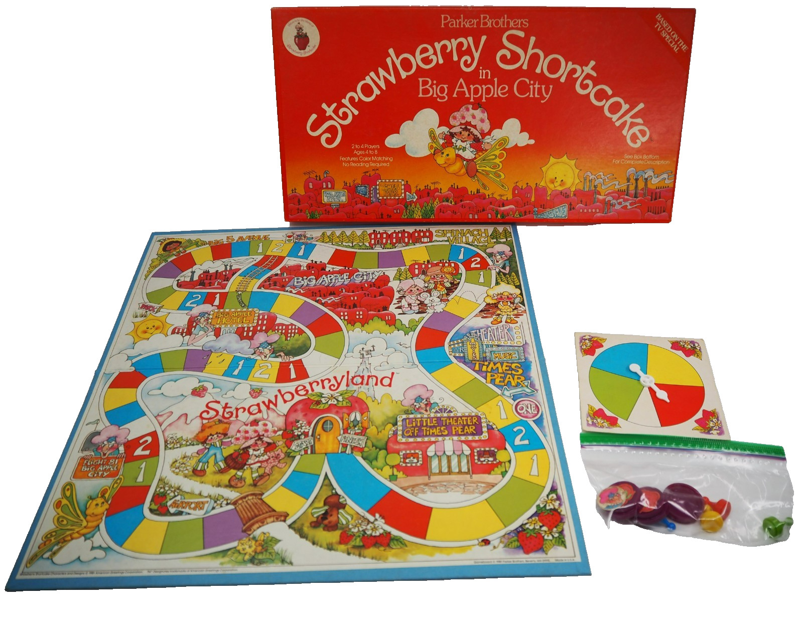 Vintage 1980s Strawberry Shortcake in Big Apple City Board Game Complete
