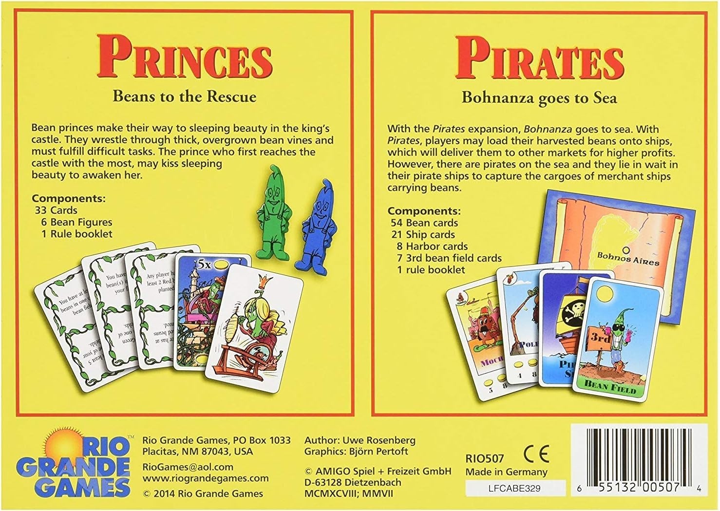 [New/sealed] Bohnanza: Princes and Pirates Card Game Expansion Rio Grande Amigo
