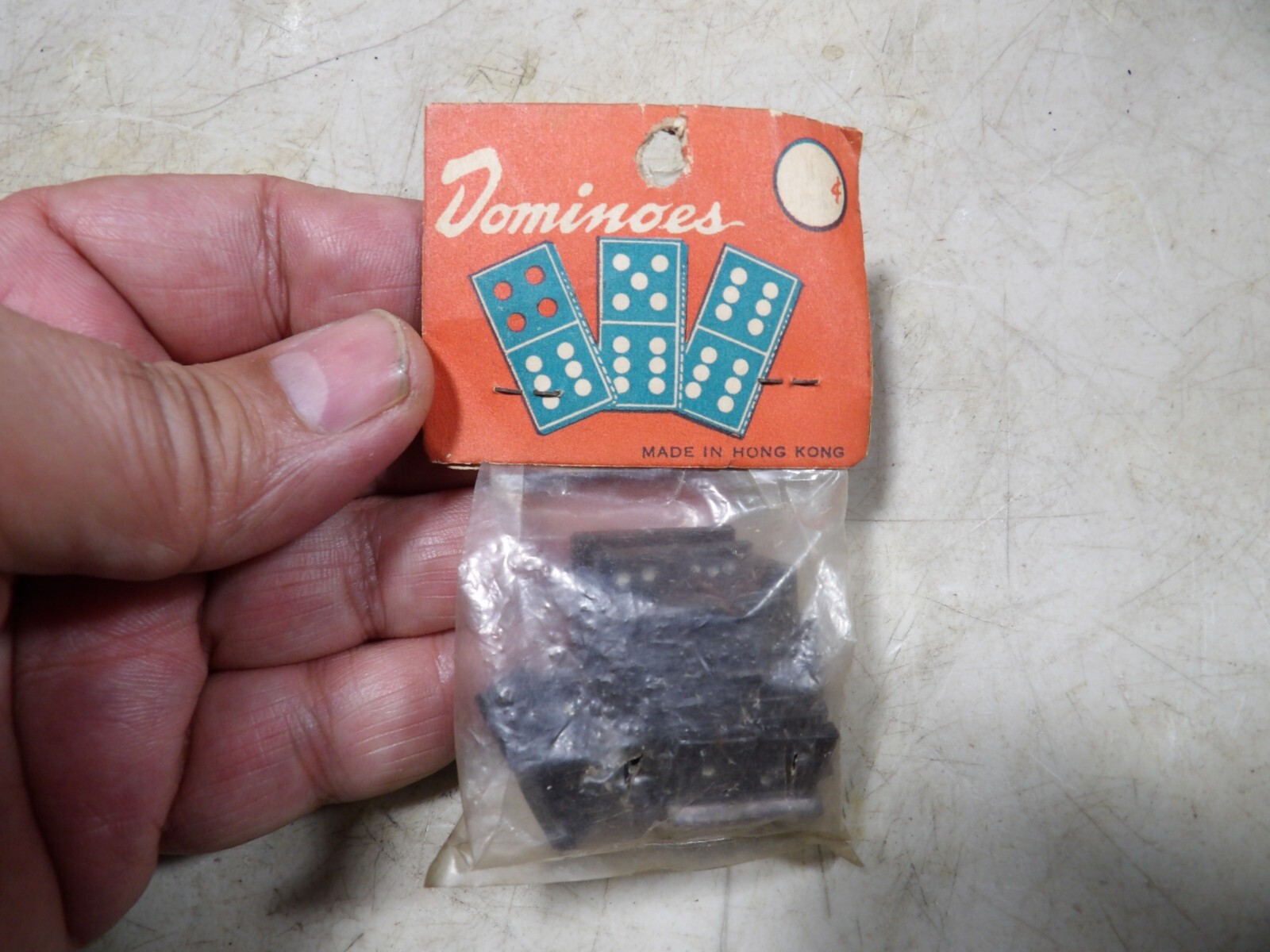 Vintage 1950s60s Dime Store Novelty Miniature Mini Dominoes Game Set NOS