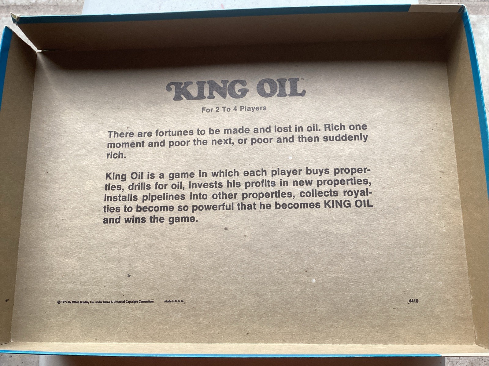 King Oil Vintage 1974 Board Game Milton Bradley 4410 Complete in Box