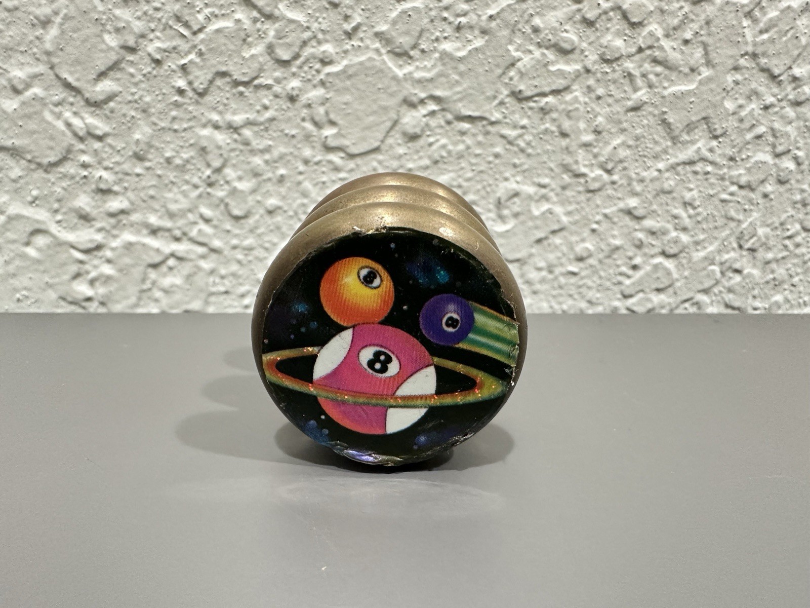 Vintage 90s Heavy Brass Metal Pog Slammer – 8 Ball – Thick & Heavy – 5+ Oz