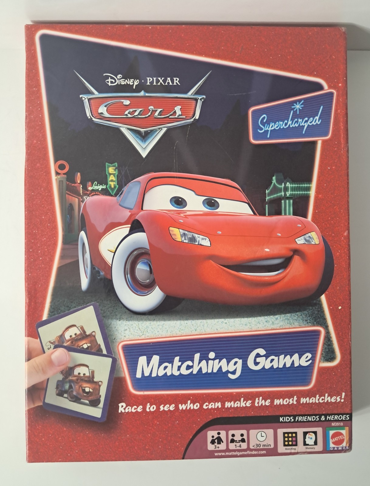 Cars Matching Game M3910 Age 3+ 1-4 Players Mattel Disney Pixar 2007 *Read*
