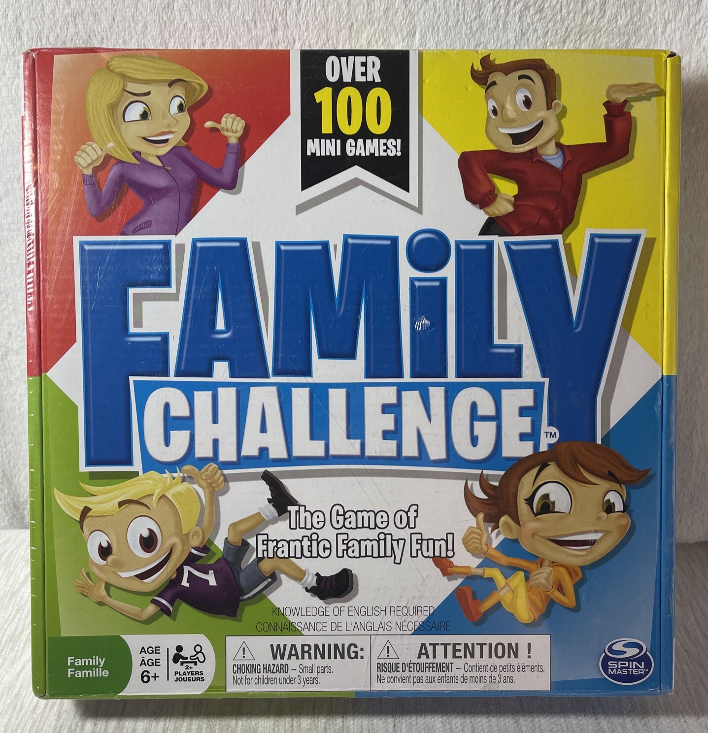 Family Challenge Board Game Spin Master 100 Mini Games Family Night NEW SEALED